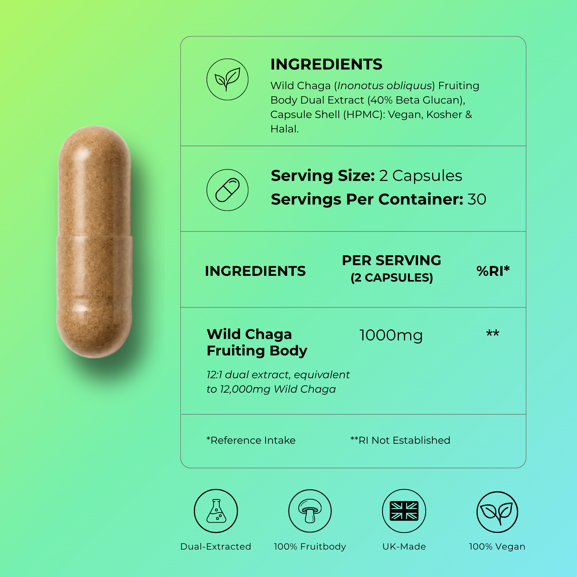 Chaga Mushroom Capsules
